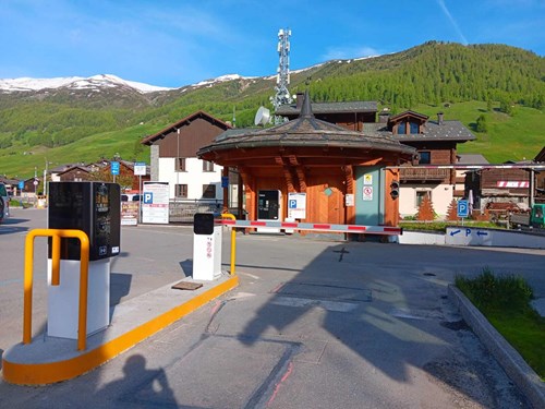 Parking Barrier At Foot Of Alps