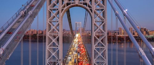 Traffic on a bridge in NYC