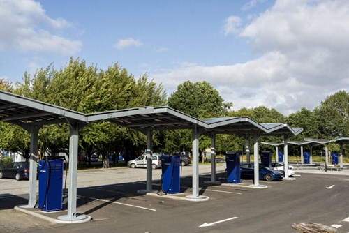 Overview of the 400 kW fast charging location in Lillebælt