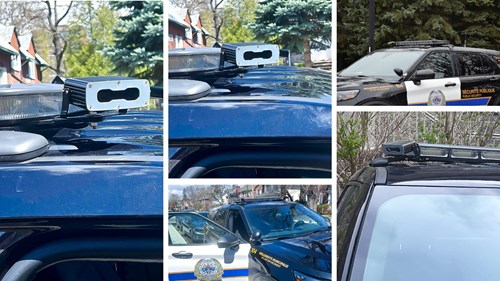 Picopak mobile LPR cameras on top of multiple vehicles.