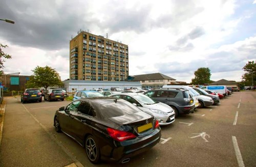 Full hospital car park